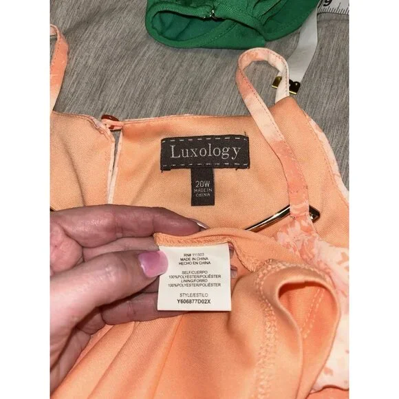 Luxology Dress MulticolorSleeveless Keyhole Neck Boho Spring Shift Dress 20W - Picture 7 of 7